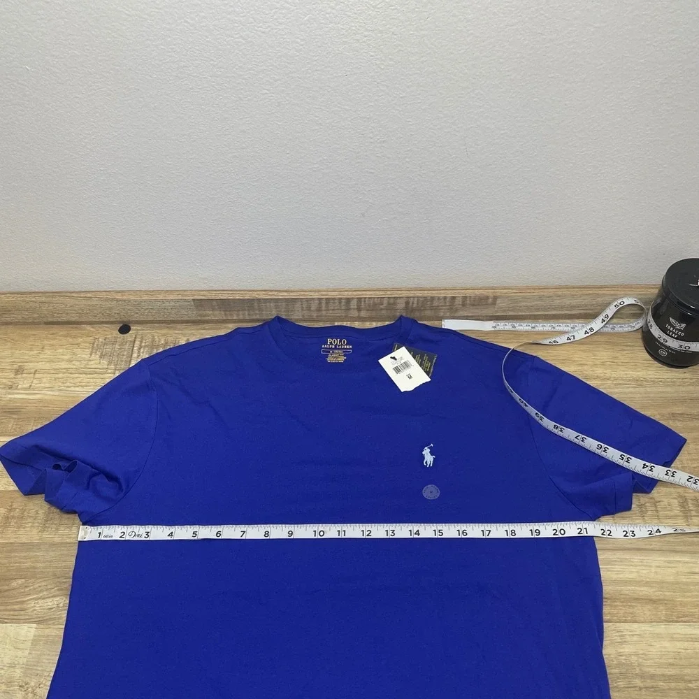 Polo Ralph Lauren Mens Classic Fit Blue Cotton Crew Neck T-Shirt Medium New